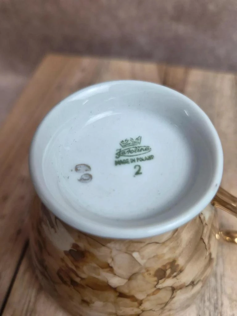 Karolina porcelain cup & bowl set – gold marble decor – Made in Poland – photo 8